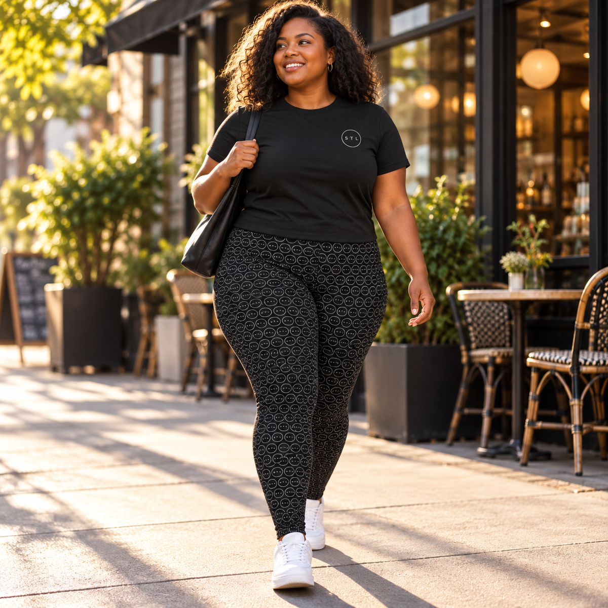 Black Circle Plus Size Leggings