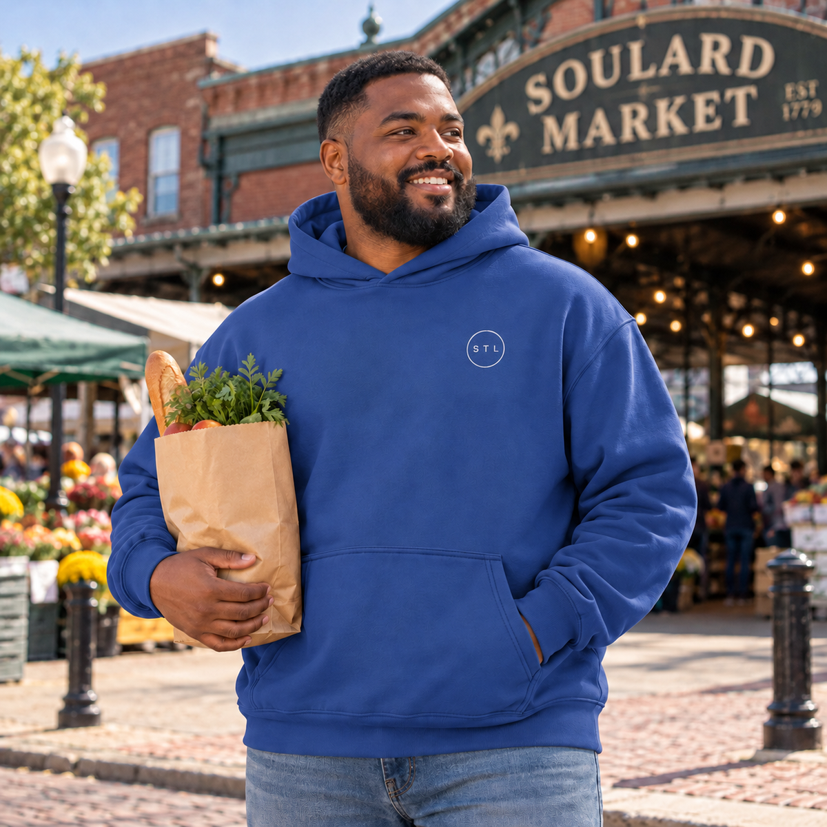 Blue Unisex oversized hoodie