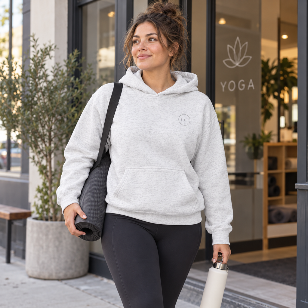 Heather White Unisex oversized hoodie