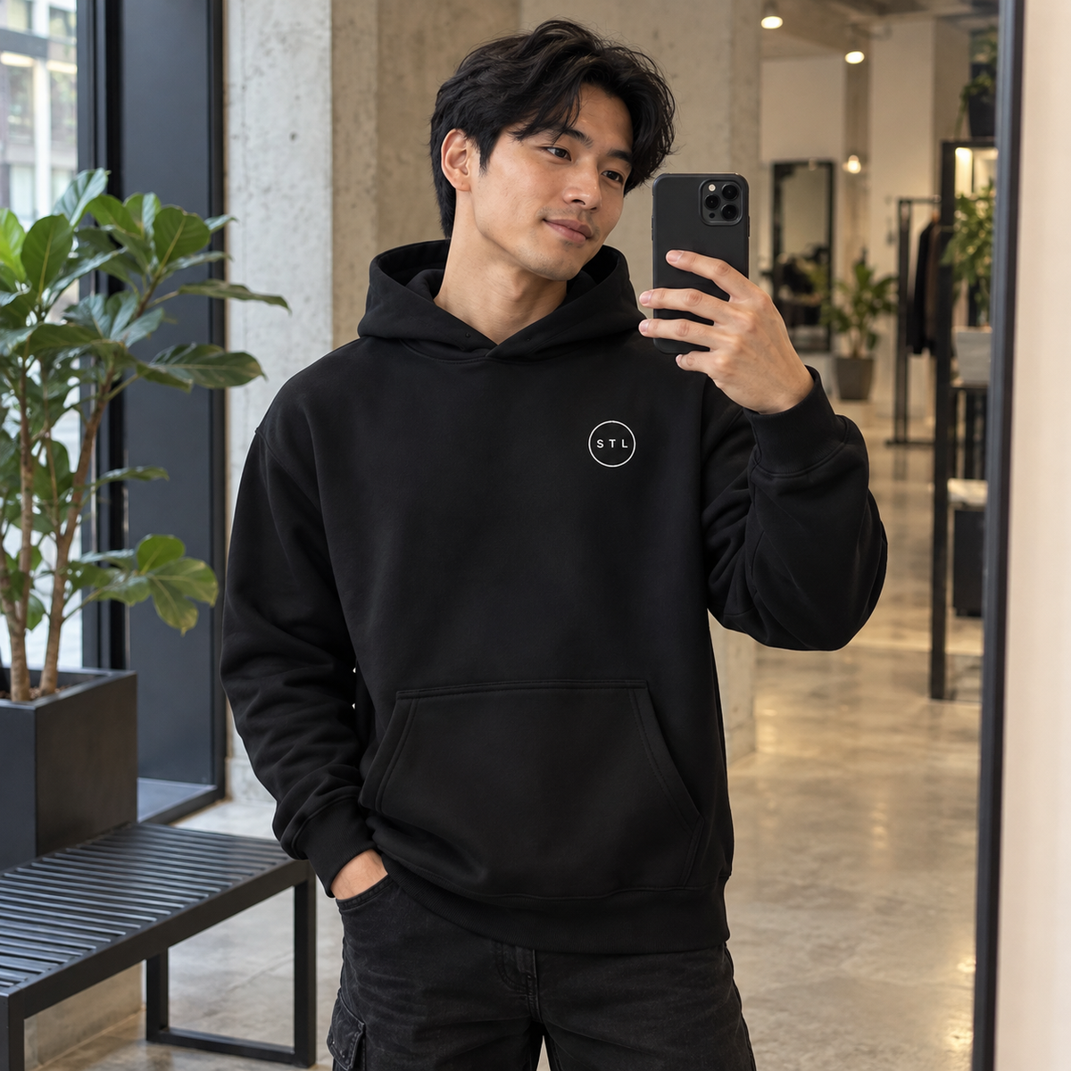 Black Unisex oversized hoodie