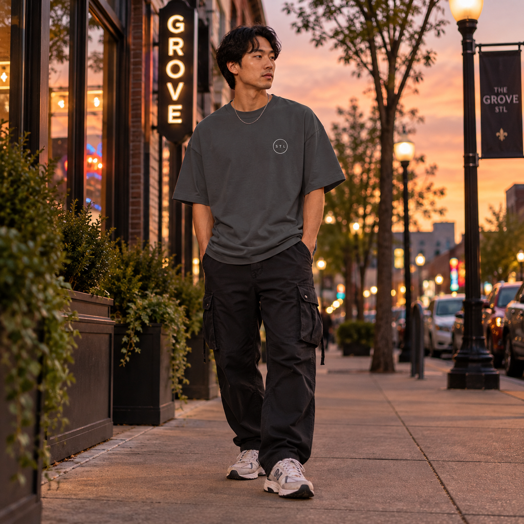 Vintage Black Garment-dyed heavyweight cotton tee
