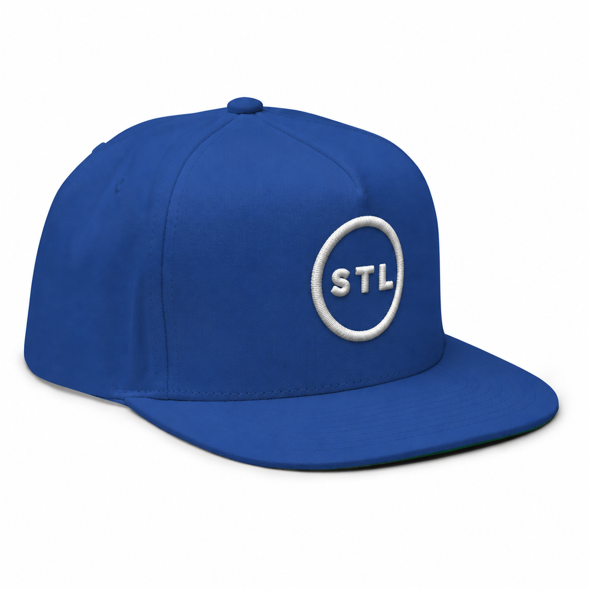 Blue Snapback Flat Bill Cap