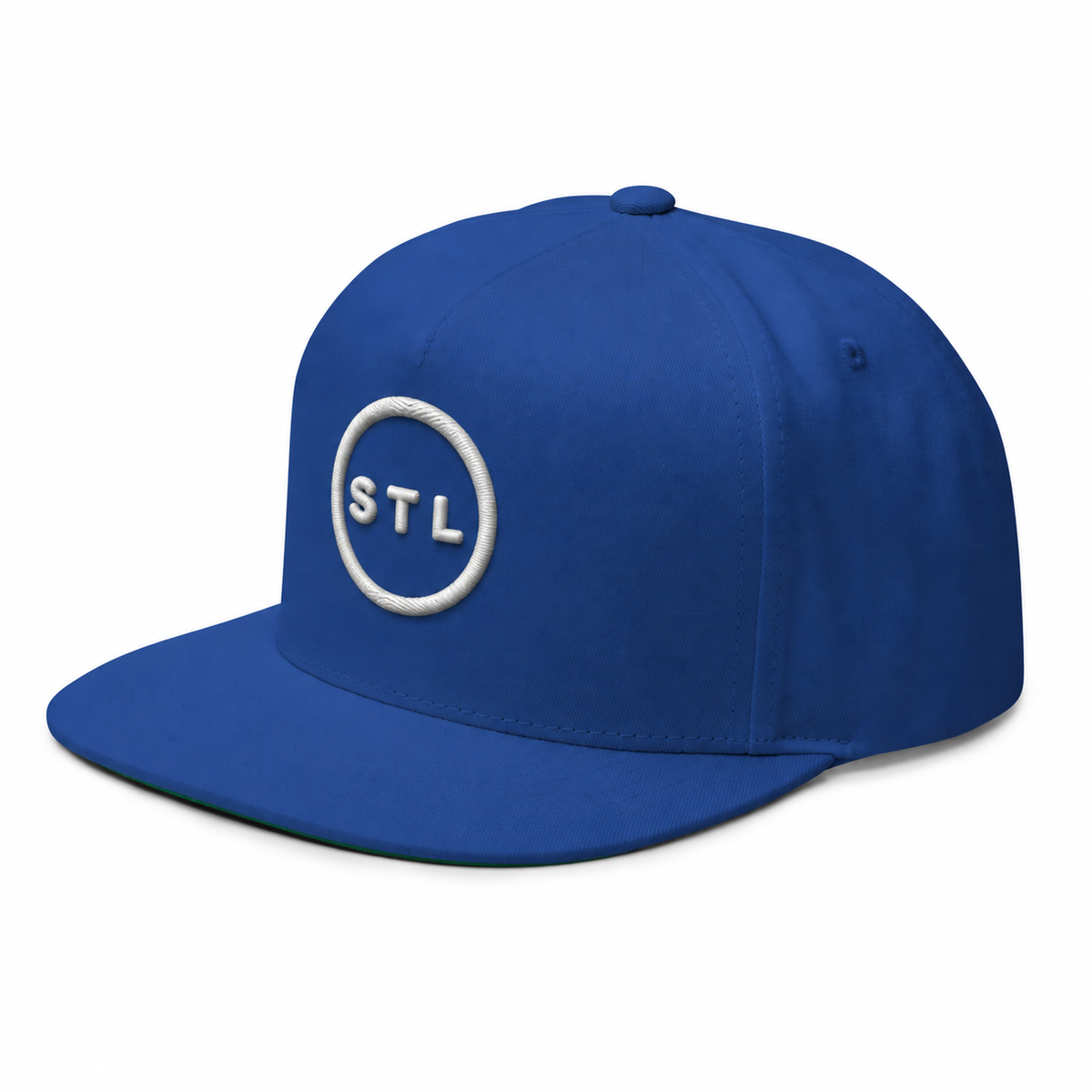 Blue Snapback Flat Bill Cap