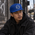 Blue Snapback Flat Bill Cap