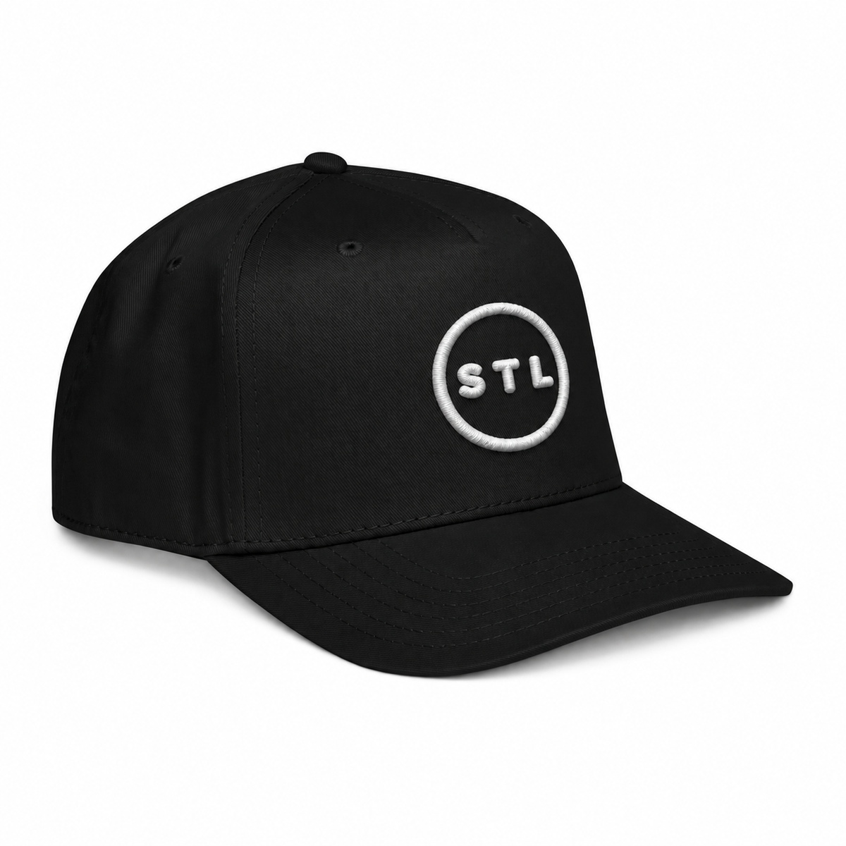 Black 5 panel cap