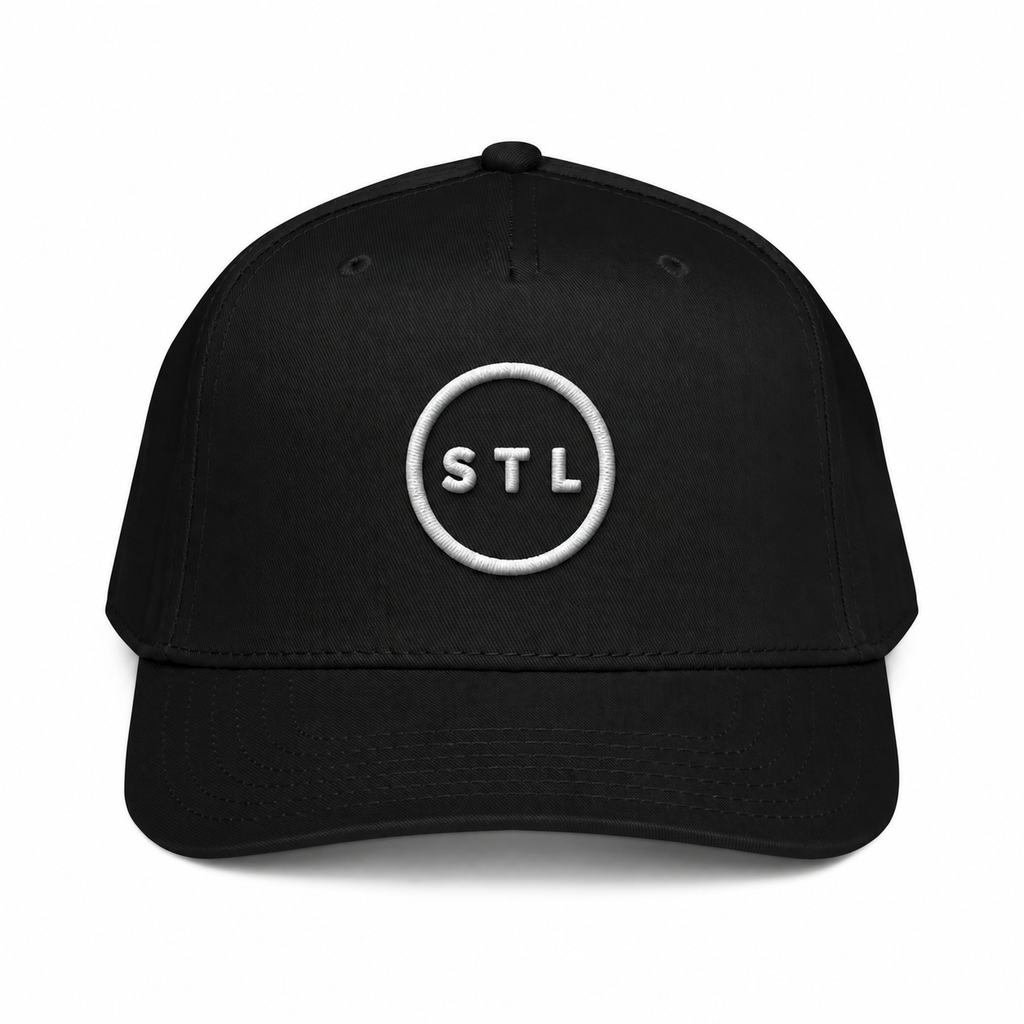 Black 5 panel cap
