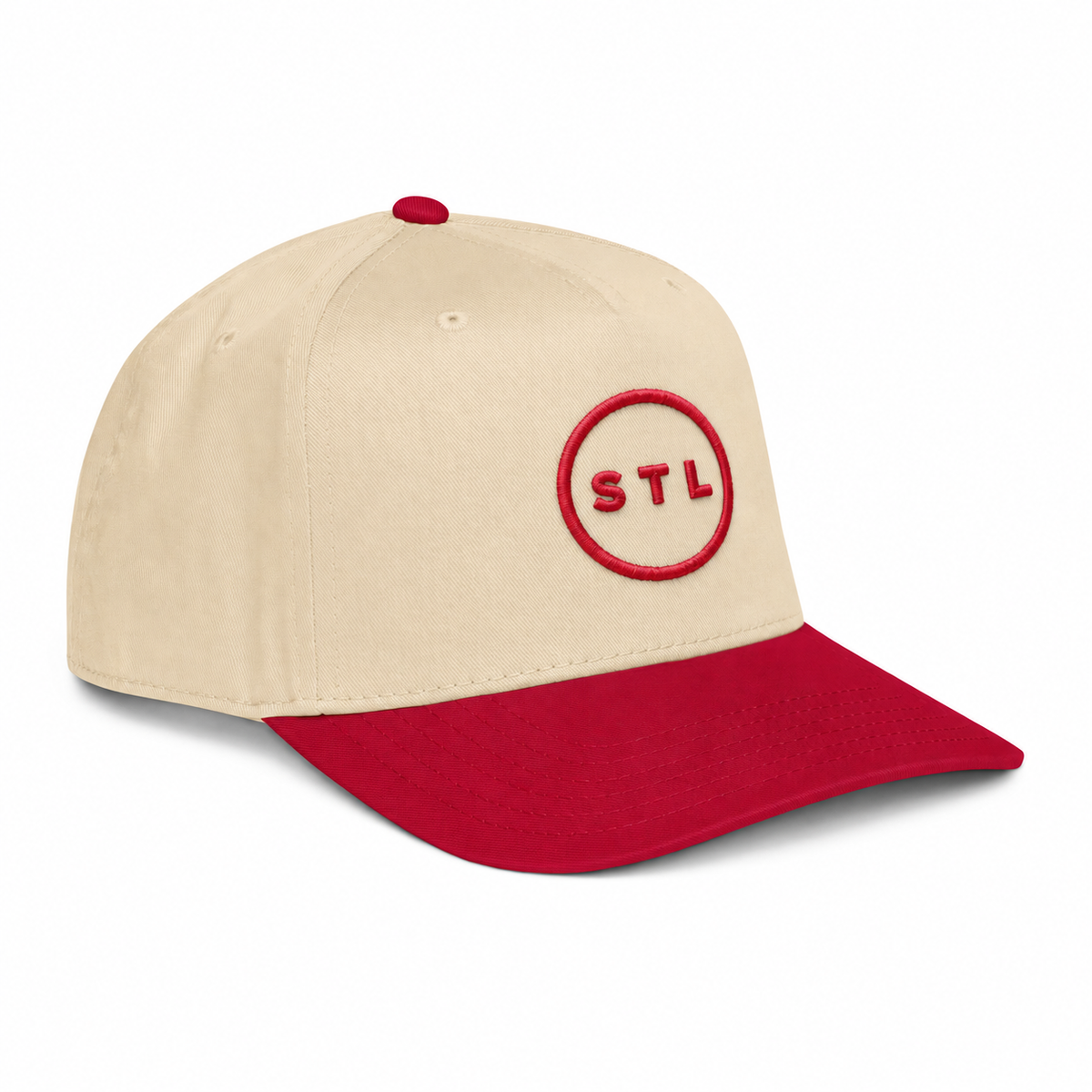 Red/Natural 5 panel cap