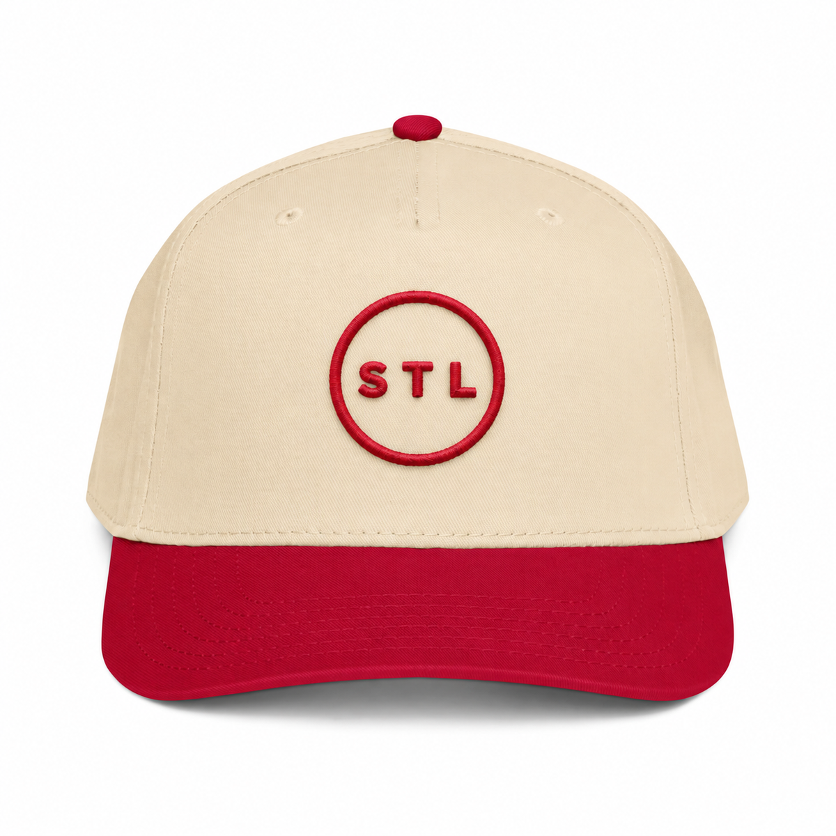 Red/Natural 5 panel cap