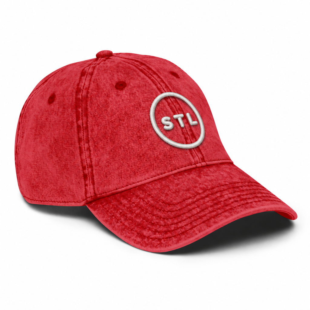 Red Vintage Cotton Twill Cap