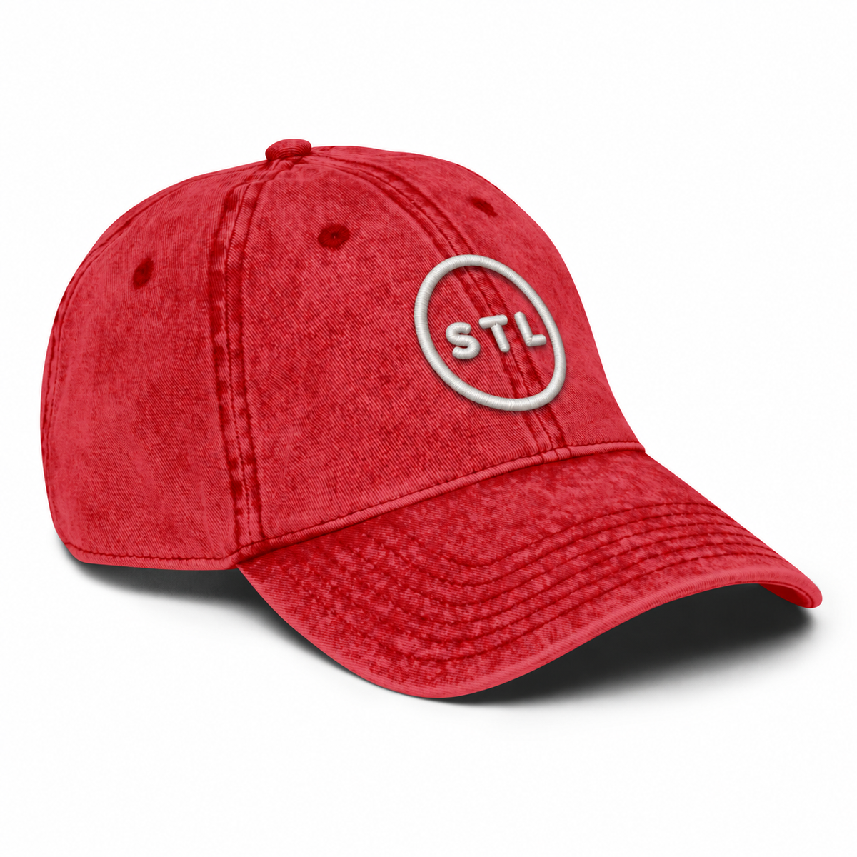 Red Vintage Cotton Twill Cap