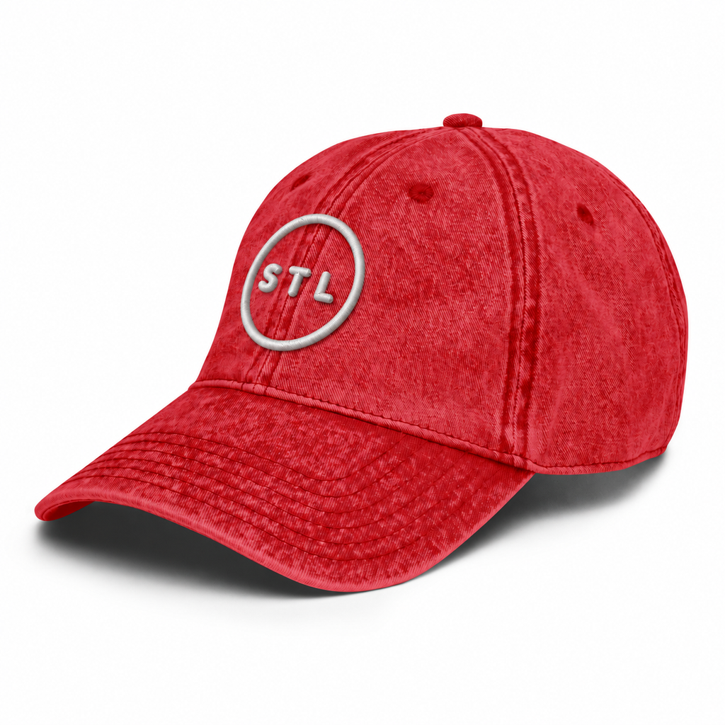 Red Vintage Cotton Twill Cap