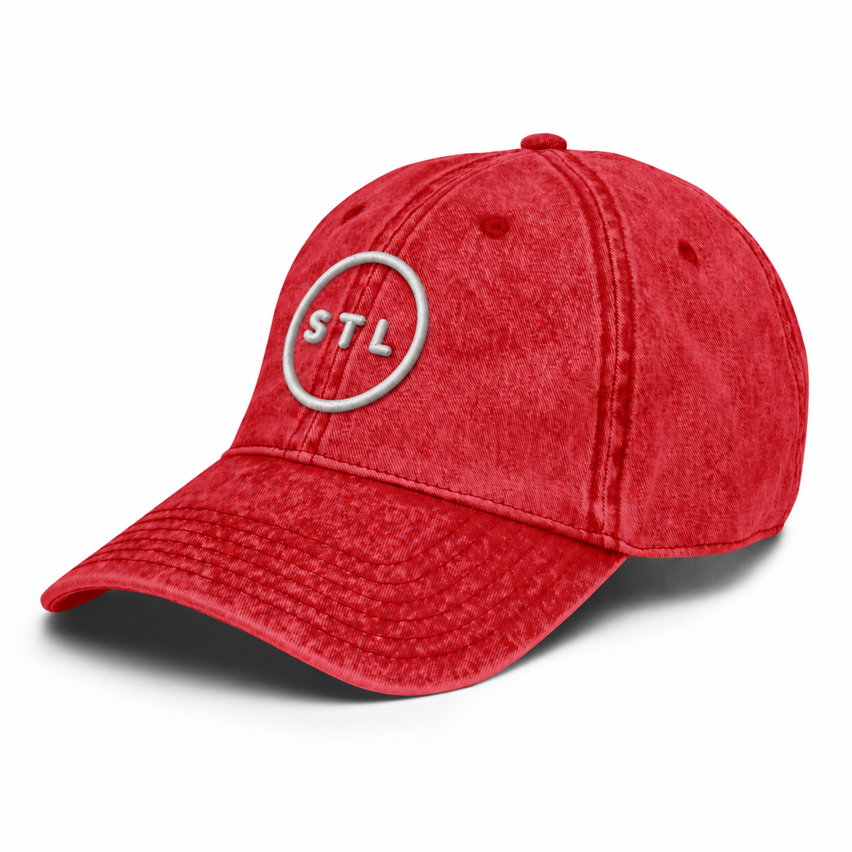 Red Vintage Cotton Twill Cap