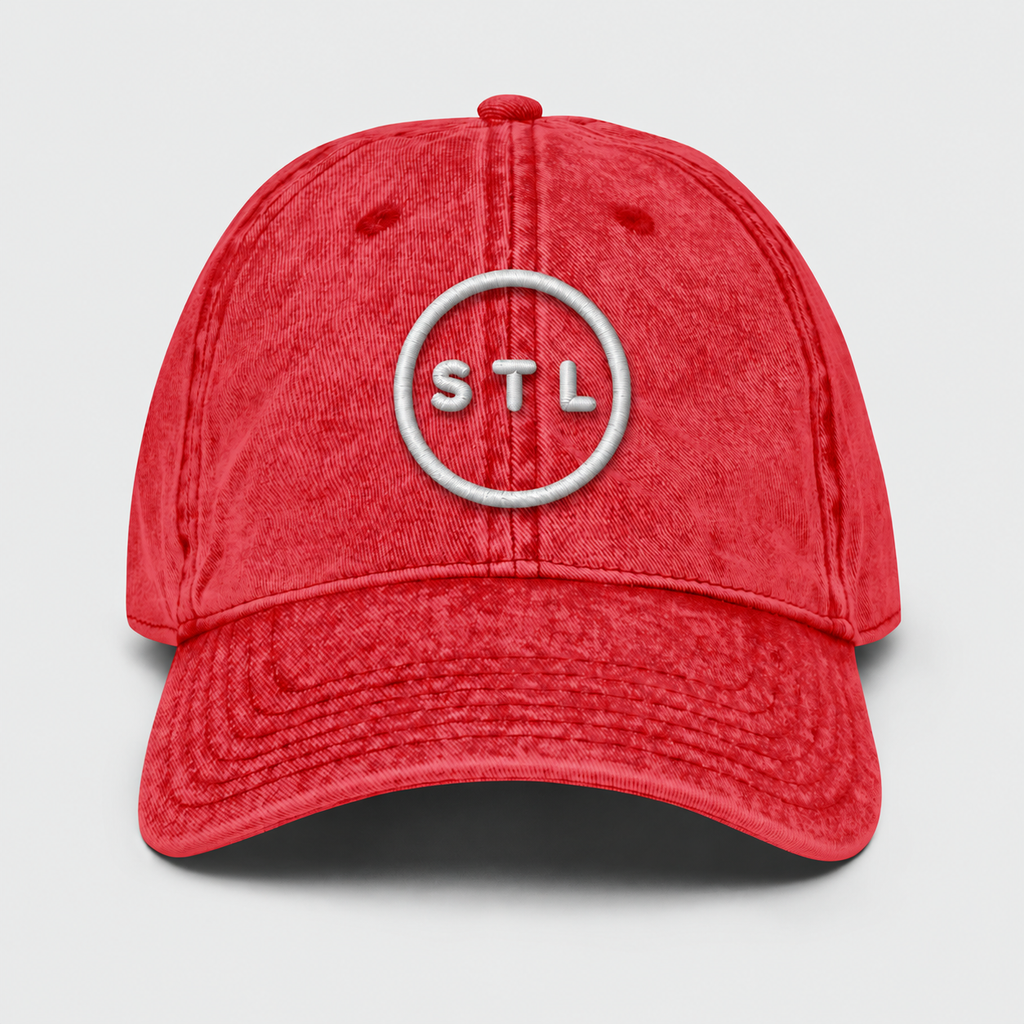 Red Vintage Cotton Twill Cap