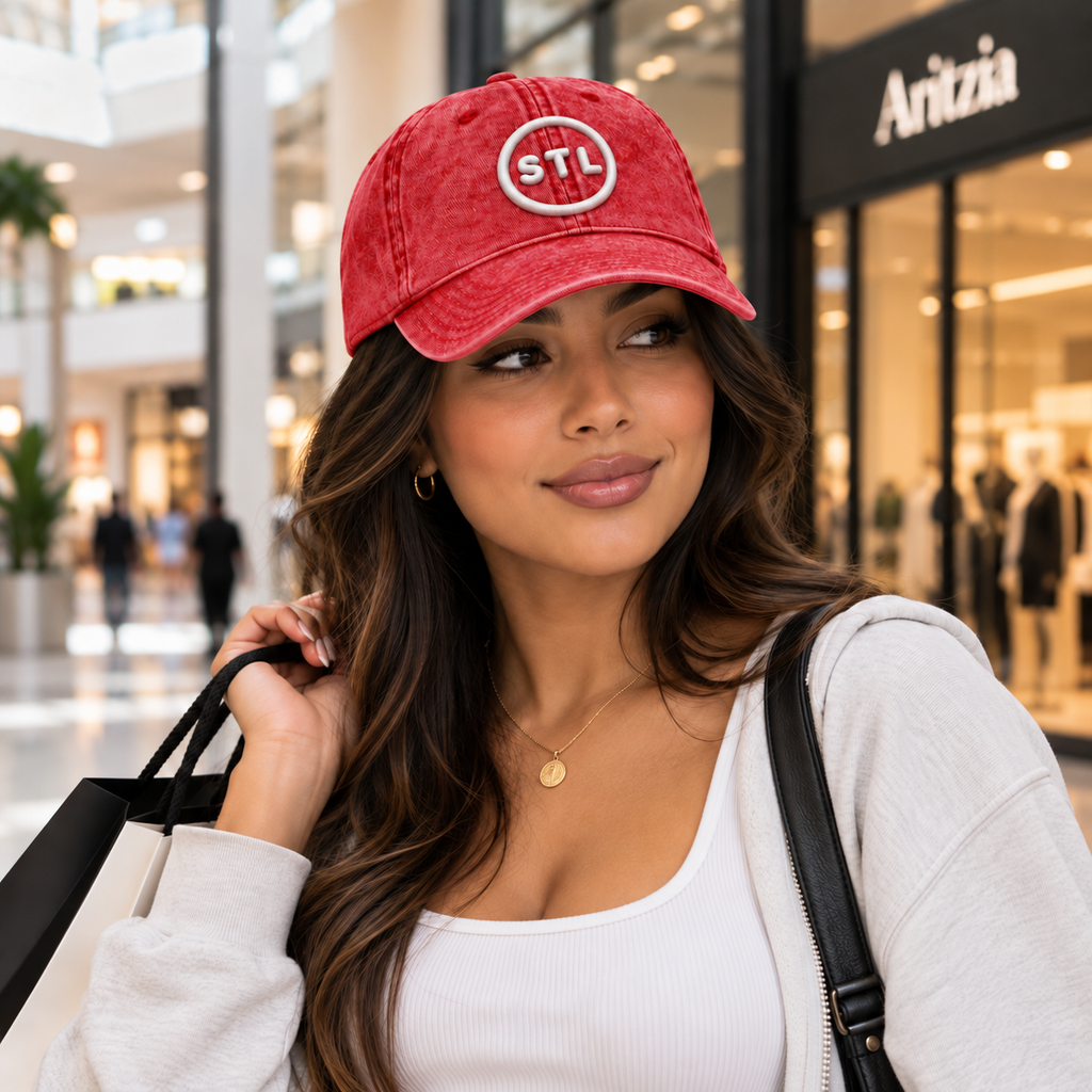 Red Vintage Cotton Twill Cap