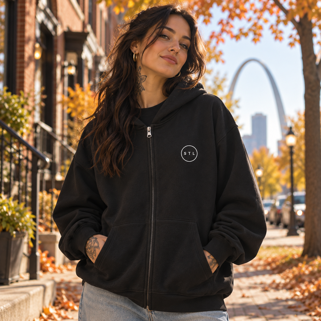 Black Unisex Full Zip Hoodie