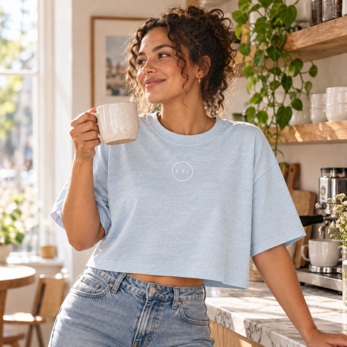 Denim Women’s garment dye cropped tee