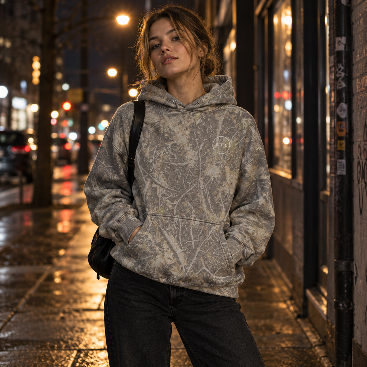 Washed Camo Unisex Heavyweight Hooded Sweatshirt