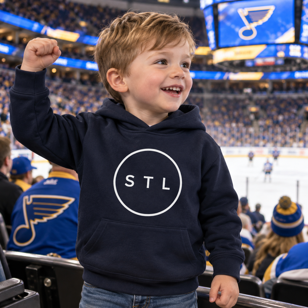 Navy Toddler fleece pullover hoodie