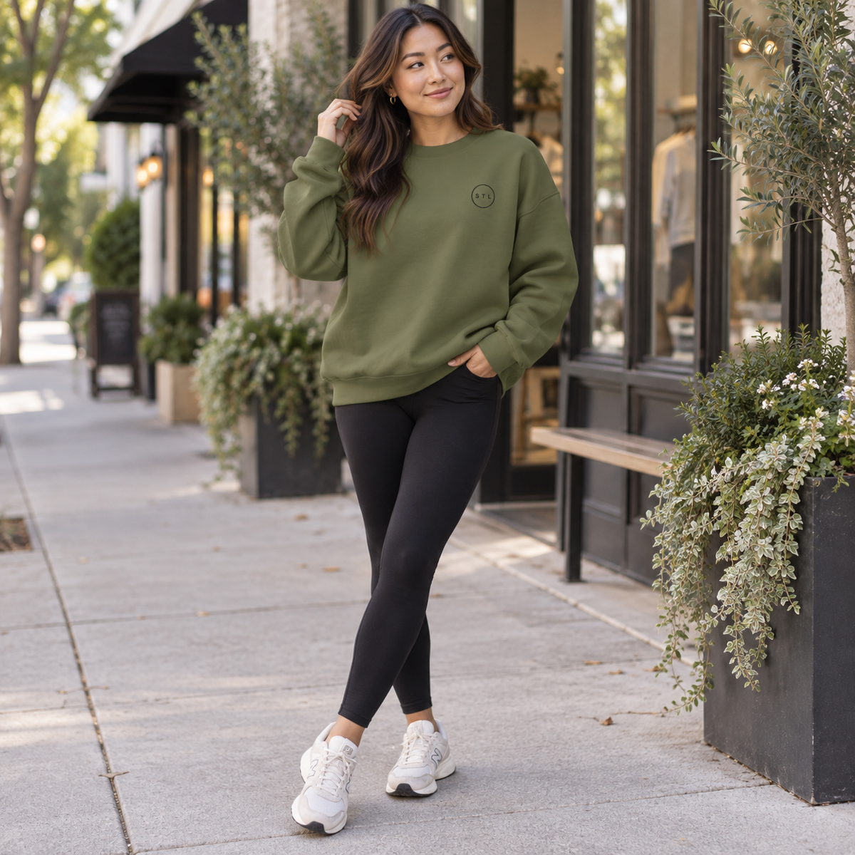 Olive Crewneck Sweatshirt