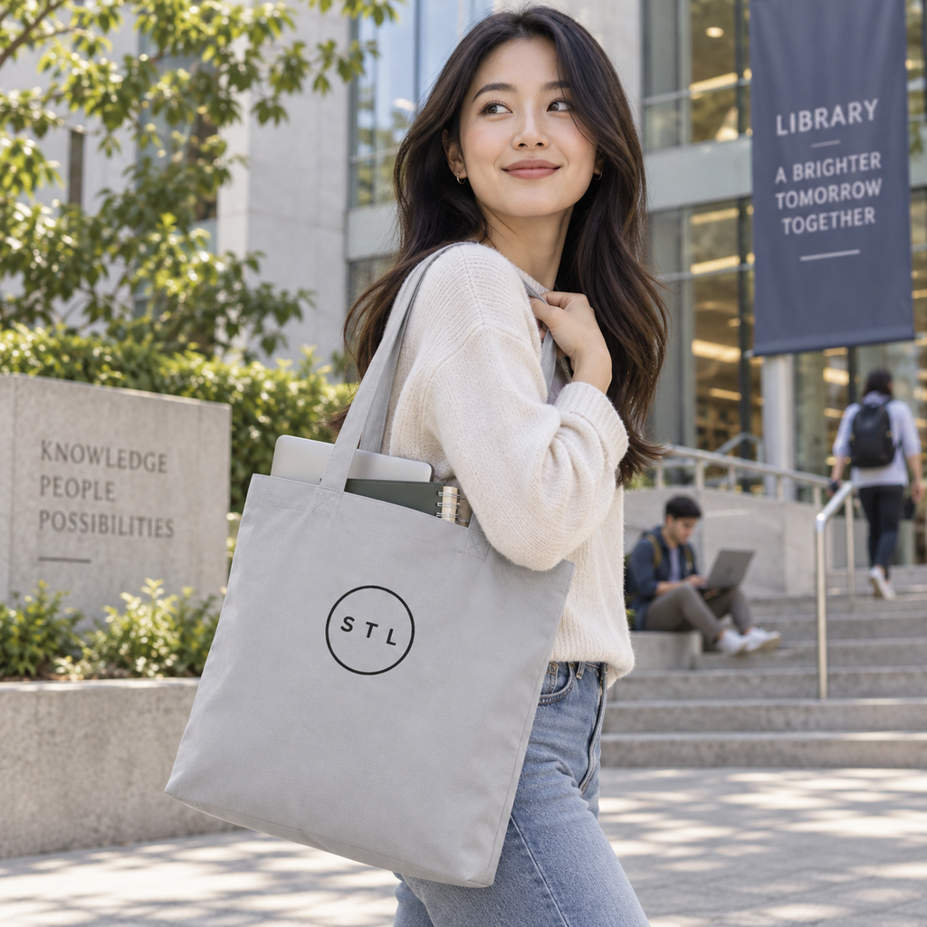 Grey Cotton tote bag