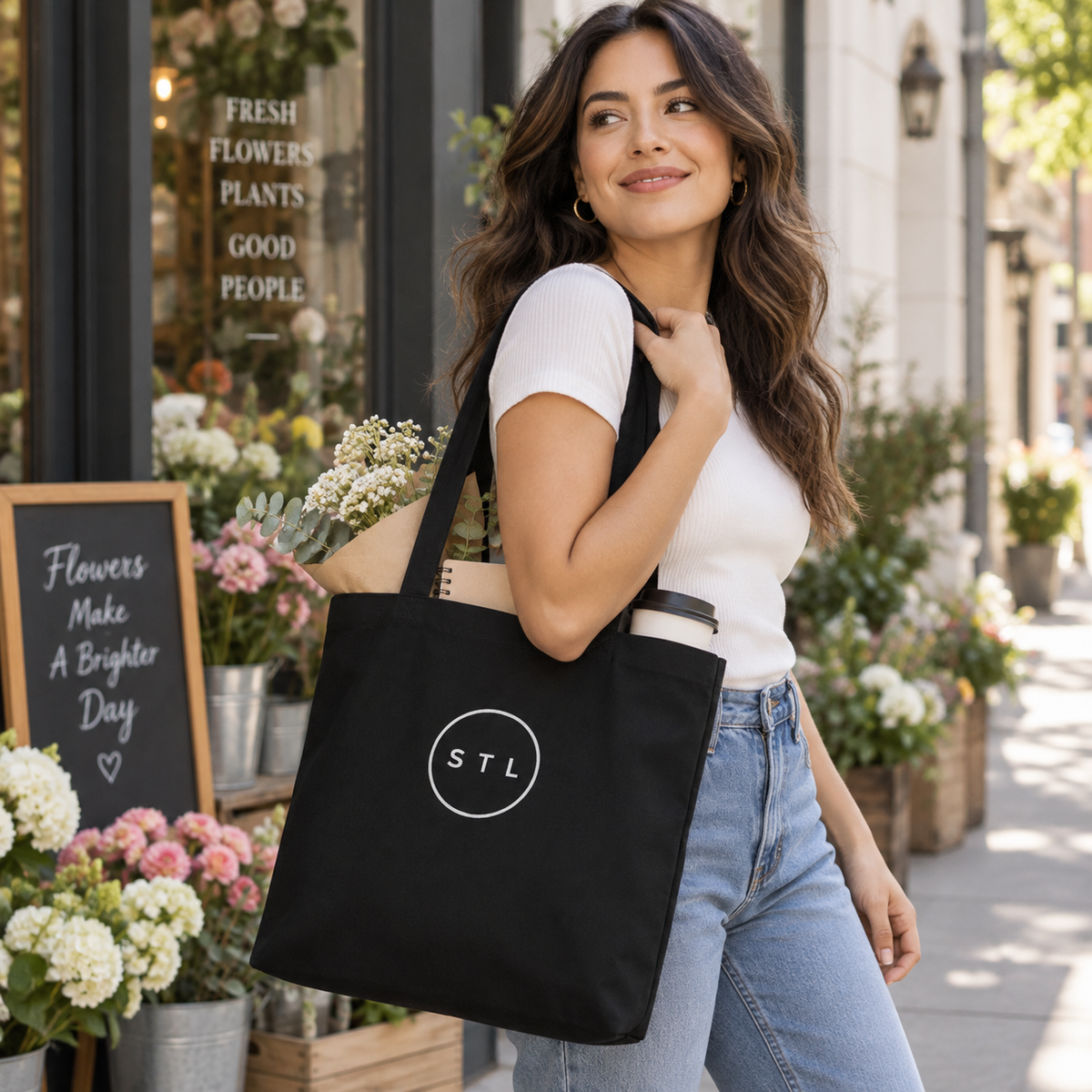 Black Cotton color tote bag