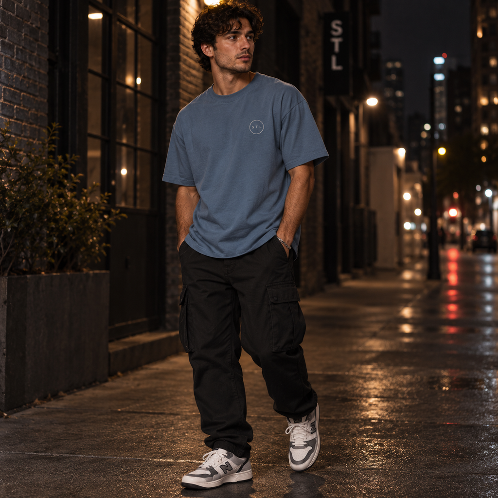 Indigo Oversized faded t-shirt
