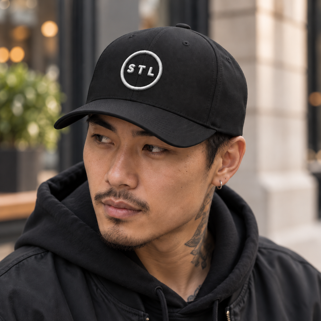 Black FlexFit Structured Twill Cap