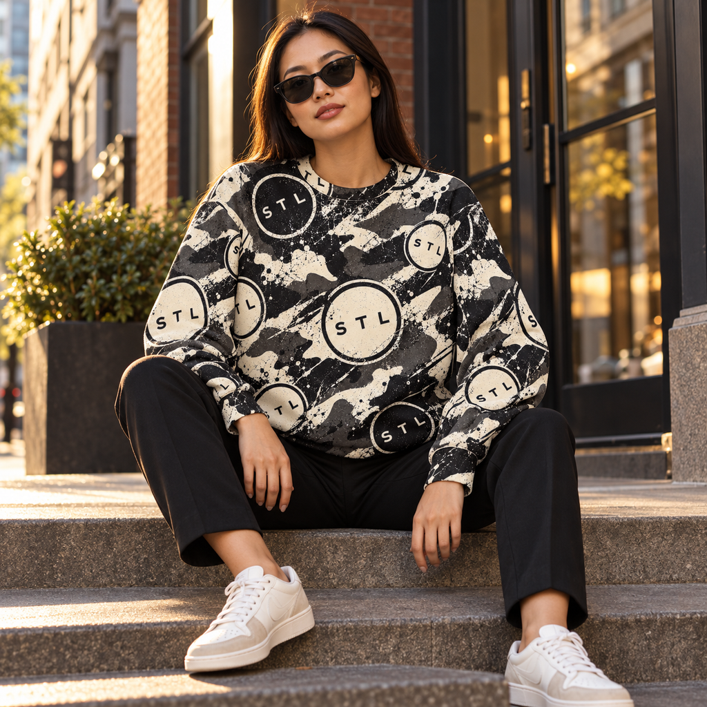 Camo Circle Oversized cotton sweatshirt