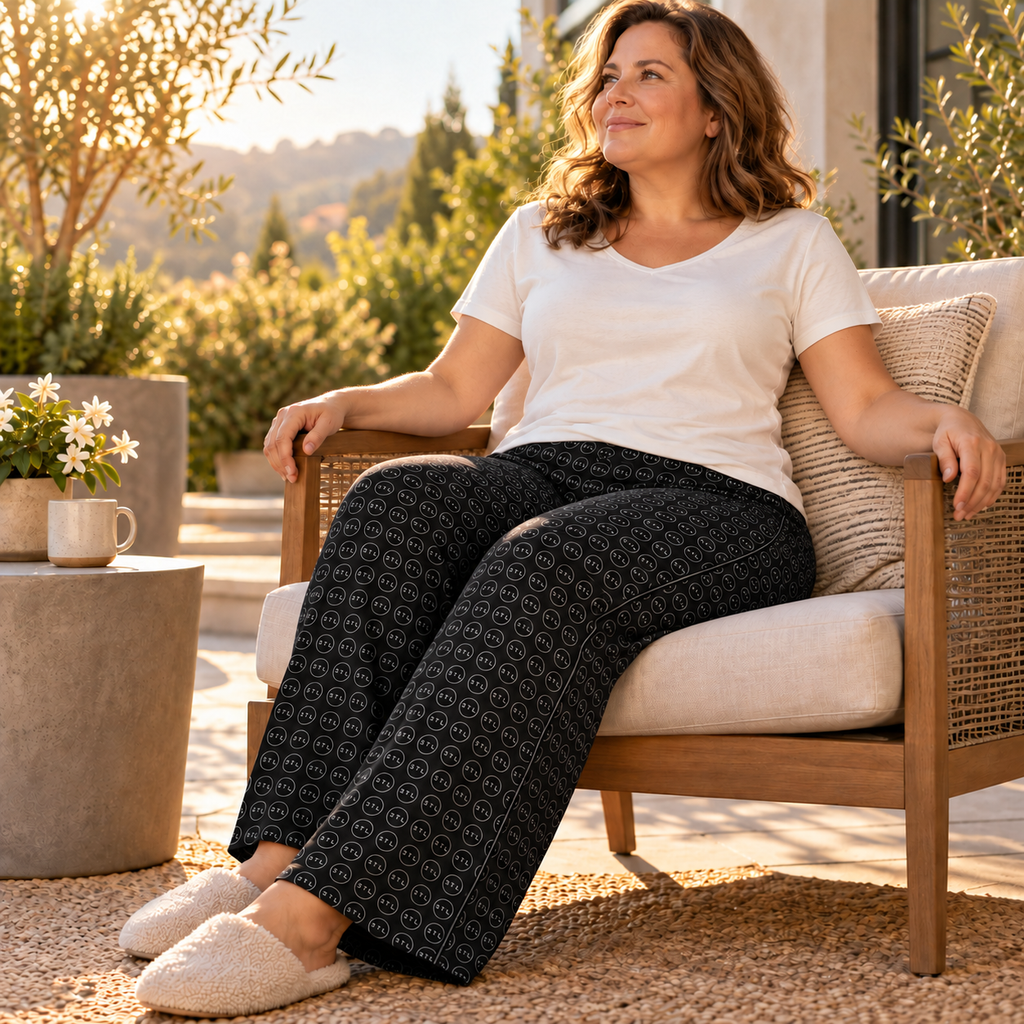Women’s black circle pajama pants