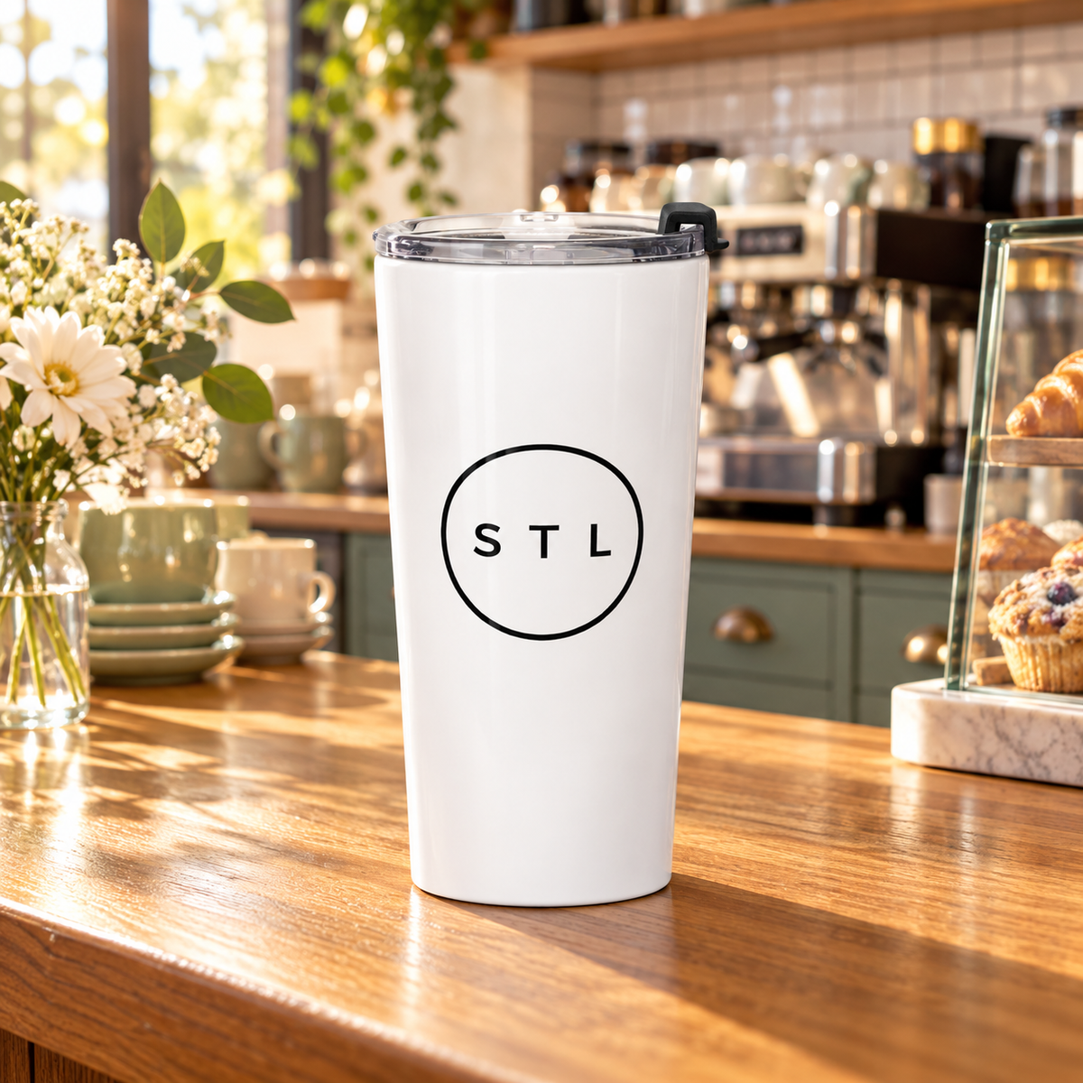 Tapered stainless steel tumbler