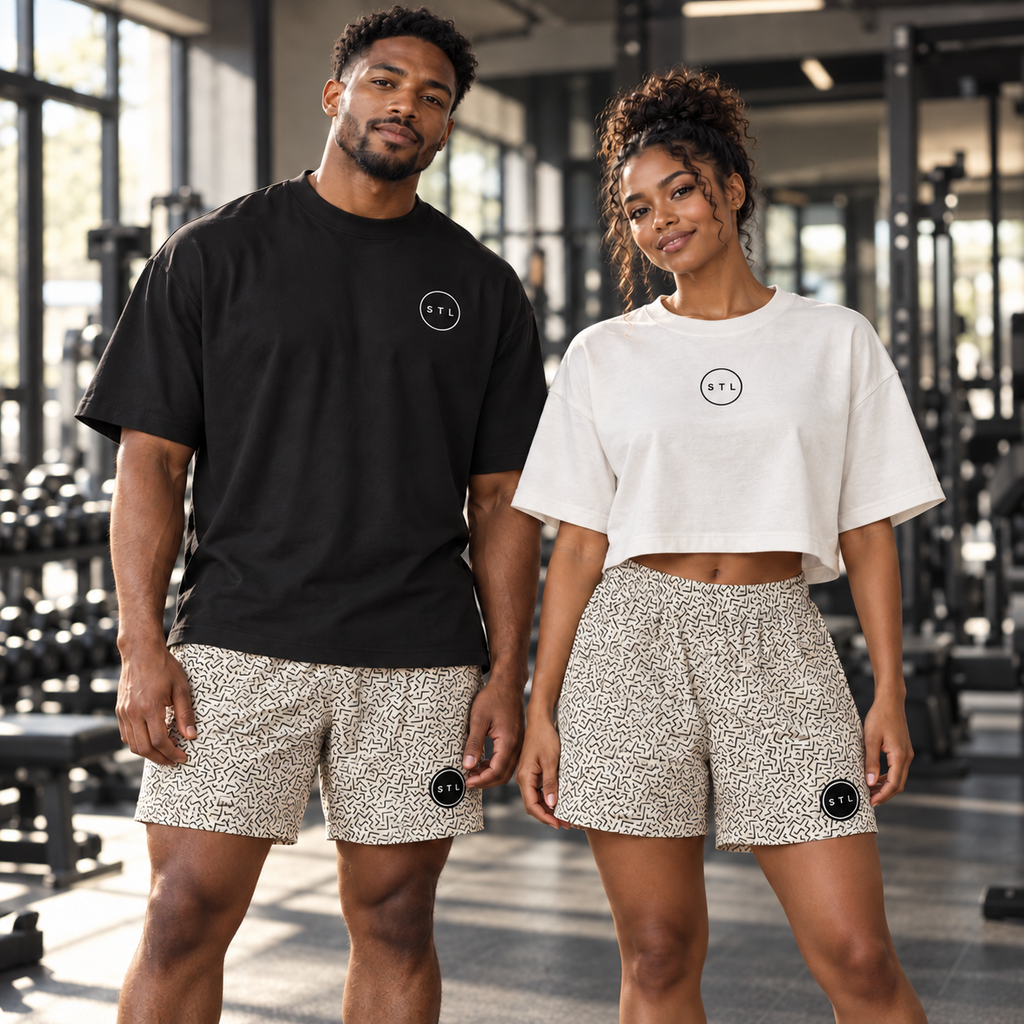 All-Over Squiggle Print Unisex Athletic Shorts