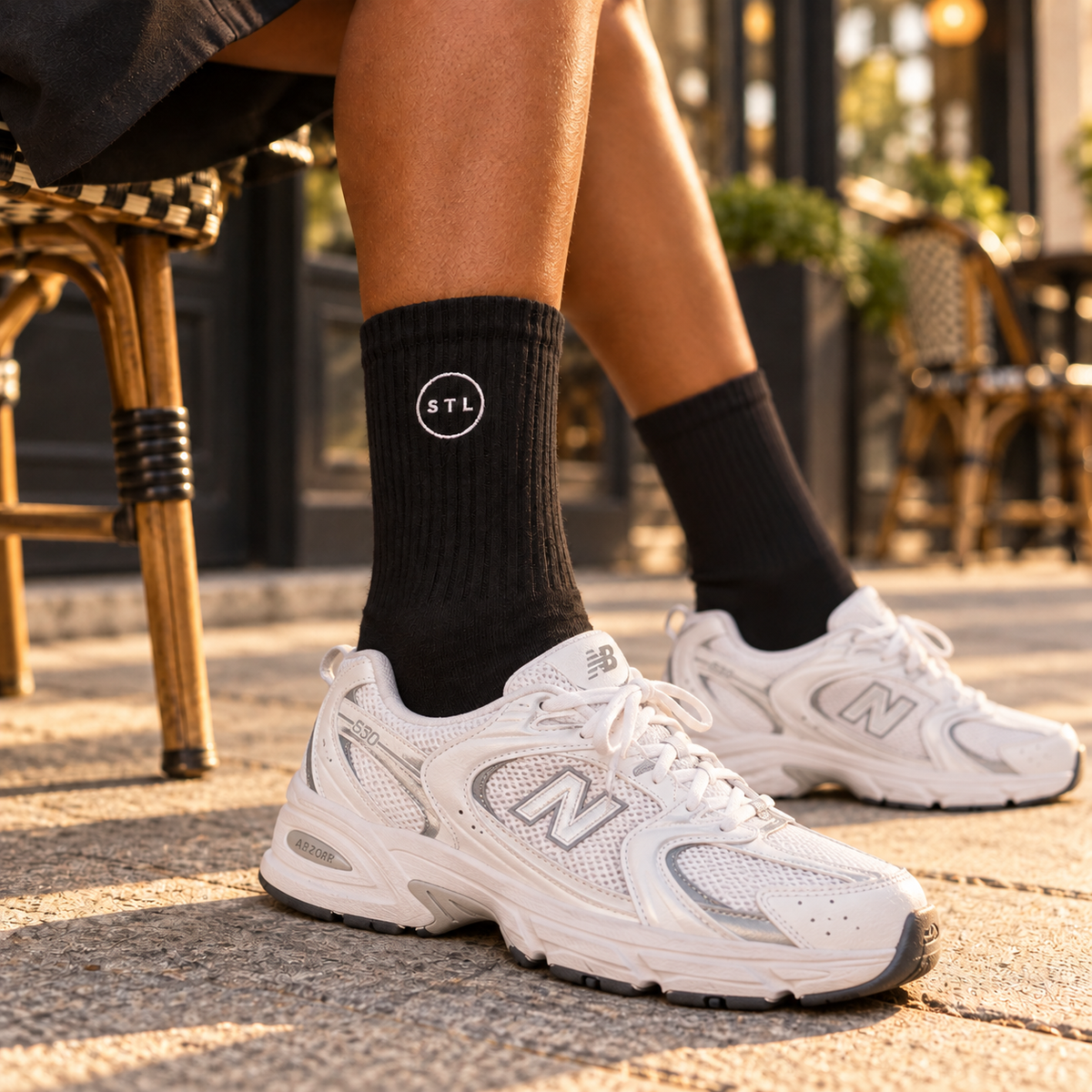 Black Embroidered socks
